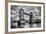 Tower Bridge In London, The Uk. Black And White, Artistic Vintage, Retro Style-Michal Bednarek-Framed Premium Giclee Print