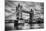 Tower Bridge In London, The Uk. Black And White, Artistic Vintage, Retro Style-Michal Bednarek-Mounted Art Print