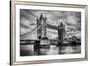 Tower Bridge In London, The Uk. Black And White, Artistic Vintage, Retro Style-Michal Bednarek-Framed Art Print