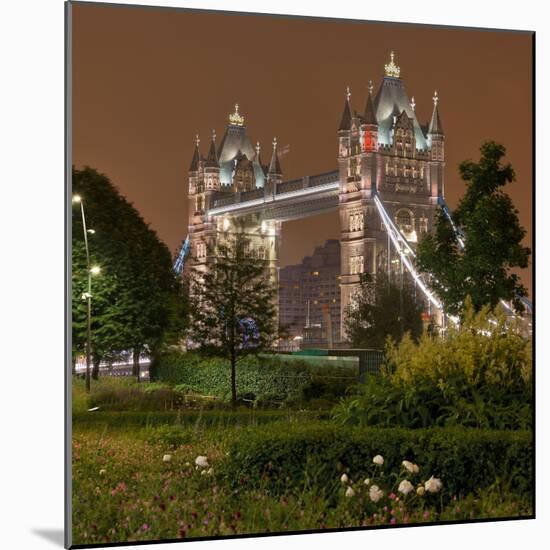 Tower Bridge, in the Evening, London, England, Great Britain-Rainer Mirau-Mounted Photographic Print