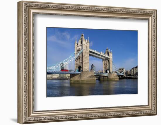 Tower Bridge is viewed from a low angle towrds London City-Charles Bowman-Framed Photographic Print