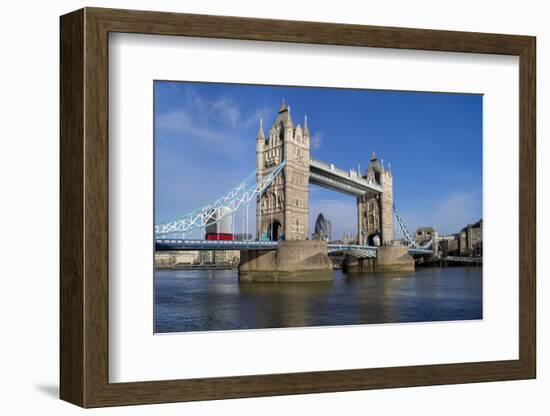 Tower Bridge is viewed from a low angle towrds London City-Charles Bowman-Framed Photographic Print