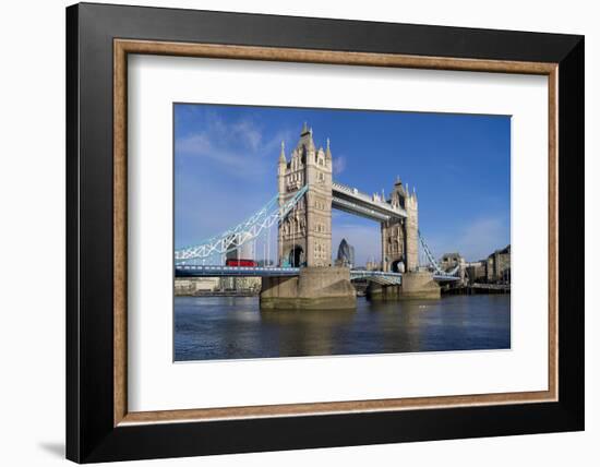 Tower Bridge is viewed from a low angle towrds London City-Charles Bowman-Framed Photographic Print