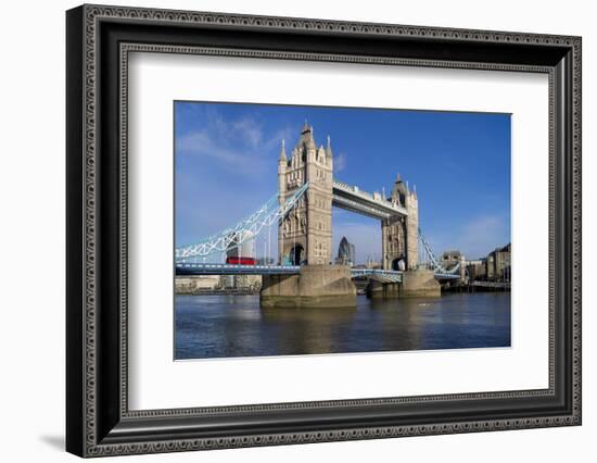 Tower Bridge is viewed from a low angle towrds London City-Charles Bowman-Framed Photographic Print