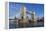 Tower Bridge is viewed from a low angle towrds London City-Charles Bowman-Framed Premier Image Canvas