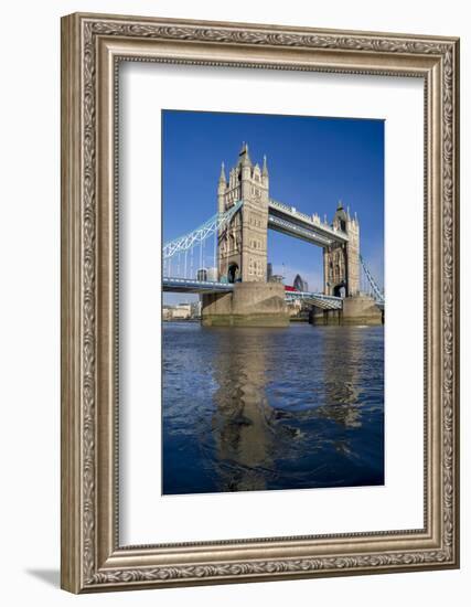 Tower Bridge is viewed from a low angle towrds London City-Charles Bowman-Framed Photographic Print