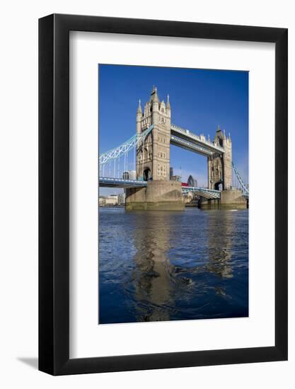 Tower Bridge is viewed from a low angle towrds London City-Charles Bowman-Framed Photographic Print