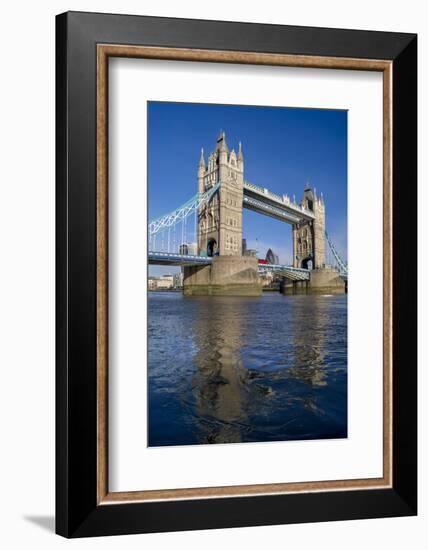 Tower Bridge is viewed from a low angle towrds London City-Charles Bowman-Framed Photographic Print