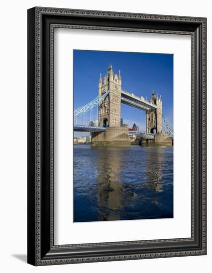 Tower Bridge is viewed from a low angle towrds London City-Charles Bowman-Framed Photographic Print