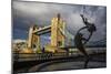 Tower Bridge Of London, With David Wynne's 'Girl With A Dolphin' Statue 1973 N Bank Of The Thames-Karine Aigner-Mounted Photographic Print