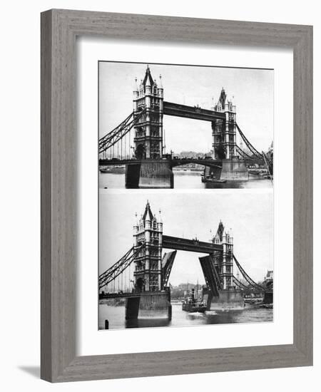 Tower Bridge Open and Closed, London, 1926-1927-McLeish-Framed Giclee Print