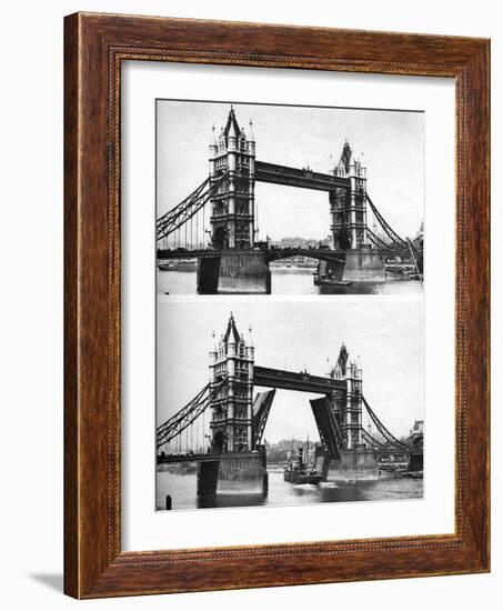 Tower Bridge Open and Closed, London, 1926-1927-McLeish-Framed Giclee Print