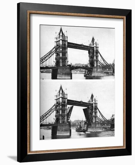 Tower Bridge Open and Closed, London, 1926-1927-McLeish-Framed Giclee Print