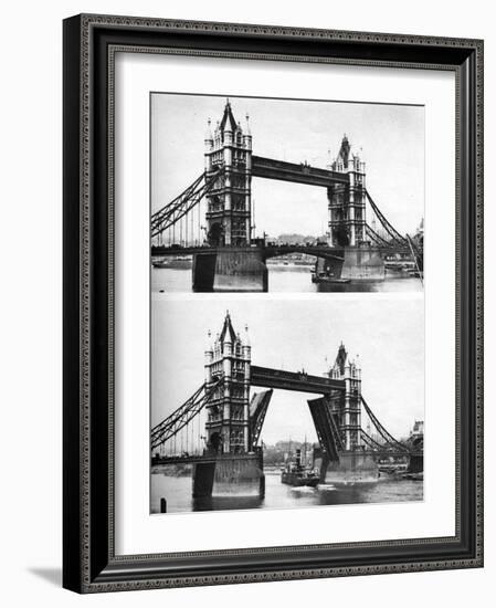 Tower Bridge Open and Closed, London, 1926-1927-McLeish-Framed Giclee Print
