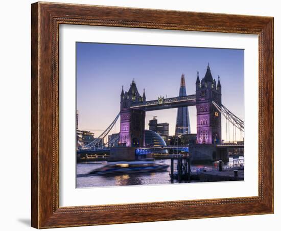 Tower Bridge, Shard and City Hall, London, England, United Kingdom, Europe-Charles Bowman-Framed Photographic Print