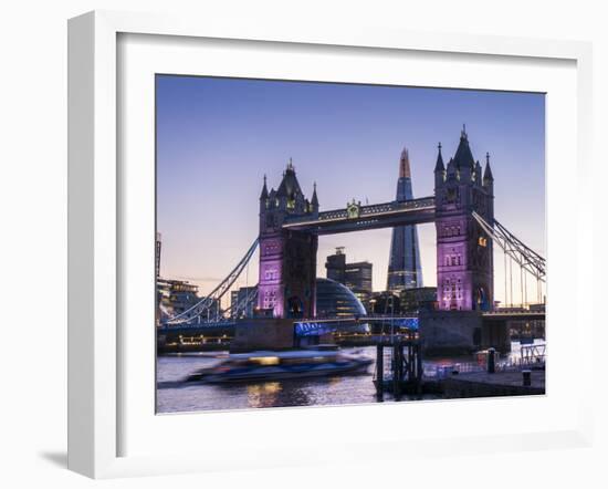 Tower Bridge, Shard and City Hall, London, England, United Kingdom, Europe-Charles Bowman-Framed Photographic Print