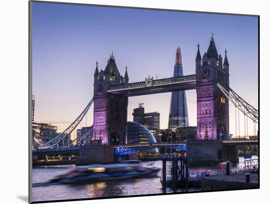 Tower Bridge, Shard and City Hall, London, England, United Kingdom, Europe-Charles Bowman-Mounted Photographic Print