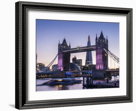 Tower Bridge, Shard and City Hall, London, England, United Kingdom, Europe-Charles Bowman-Framed Photographic Print