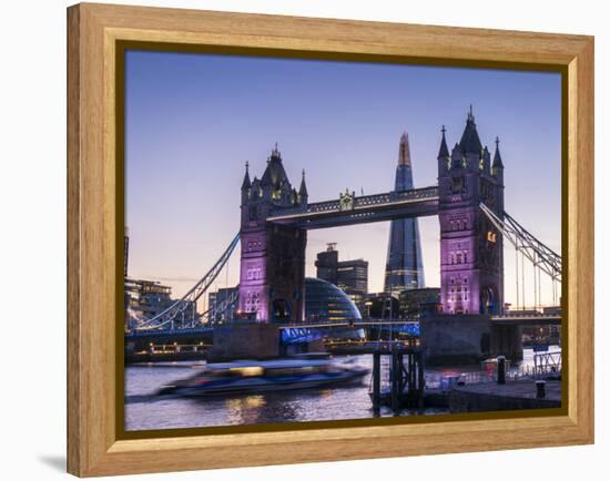 Tower Bridge, Shard and City Hall, London, England, United Kingdom, Europe-Charles Bowman-Framed Premier Image Canvas