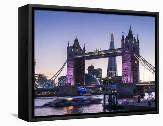 Tower Bridge, Shard and City Hall, London, England, United Kingdom, Europe-Charles Bowman-Framed Premier Image Canvas