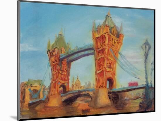 Tower Bridge, Study, 2019 (Oil on Canvas)-Antonia Myatt-Mounted Giclee Print