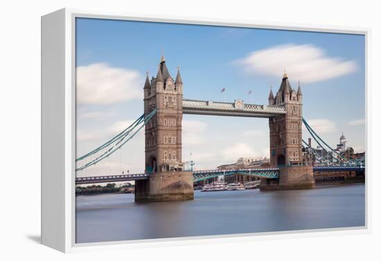 Tower Bridge, Thames River, London, England-null-Framed Stretched Canvas