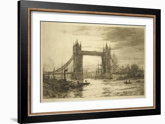 Tower Bridge Viewed from the River Thames, London, C1894-1931-William Lionel Wyllie-Framed Giclee Print