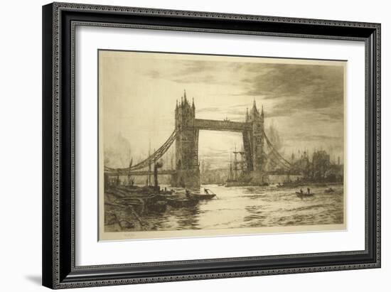 Tower Bridge Viewed from the River Thames, London, C1894-1931-William Lionel Wyllie-Framed Giclee Print