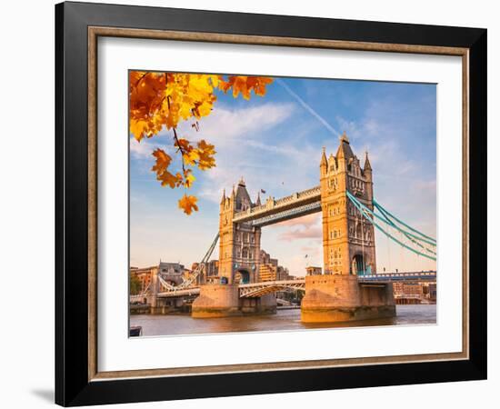 Tower Bridge with Autumn Leaves, London-sborisov-Framed Photographic Print