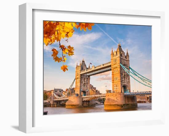 Tower Bridge with Autumn Leaves, London-sborisov-Framed Photographic Print