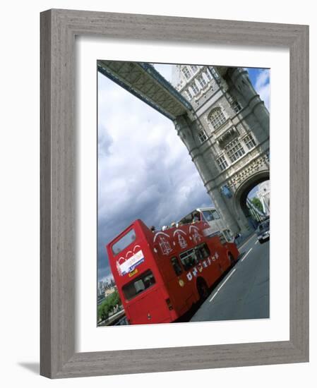 Tower Bridge with Double-Decker Bus, London, England-Bill Bachmann-Framed Photographic Print