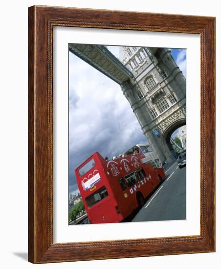 Tower Bridge with Double-Decker Bus, London, England-Bill Bachmann-Framed Photographic Print