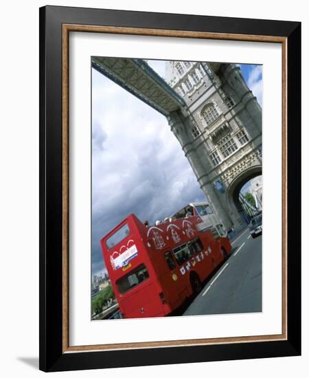 Tower Bridge with Double-Decker Bus, London, England-Bill Bachmann-Framed Photographic Print