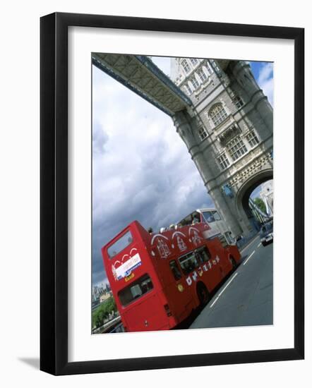 Tower Bridge with Double-Decker Bus, London, England-Bill Bachmann-Framed Photographic Print