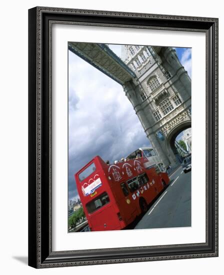 Tower Bridge with Double-Decker Bus, London, England-Bill Bachmann-Framed Photographic Print