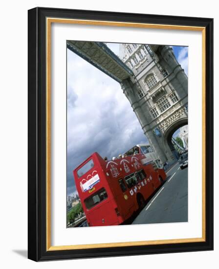 Tower Bridge with Double-Decker Bus, London, England-Bill Bachmann-Framed Photographic Print