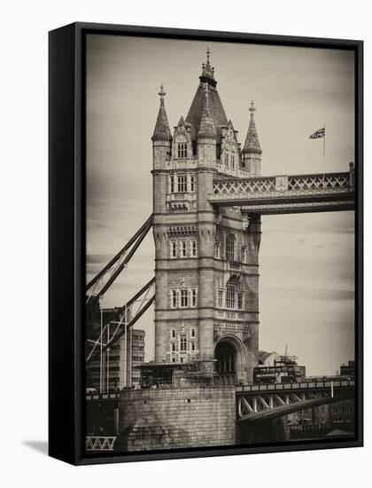 Tower Bridge with Red Bus in London - City of London - UK - England - United Kingdom - Europe-Philippe Hugonnard-Framed Premier Image Canvas