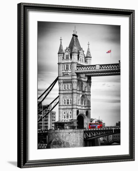 Tower Bridge with Red Bus in London - City of London - UK - England - United Kingdom - Europe-Philippe Hugonnard-Framed Photographic Print