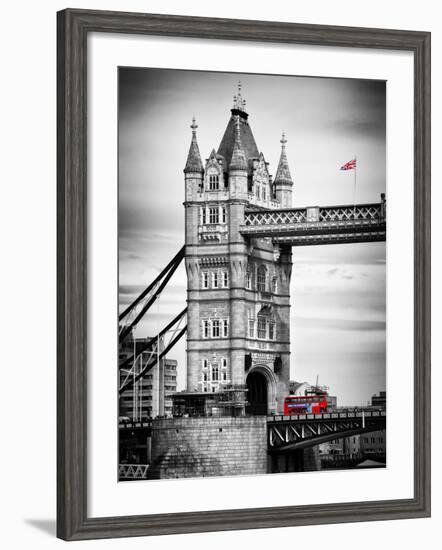 Tower Bridge with Red Bus in London - City of London - UK - England - United Kingdom - Europe-Philippe Hugonnard-Framed Photographic Print