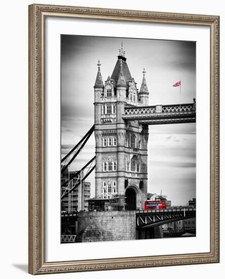 Tower Bridge with Red Bus in London - City of London - UK - England - United Kingdom - Europe-Philippe Hugonnard-Framed Photographic Print