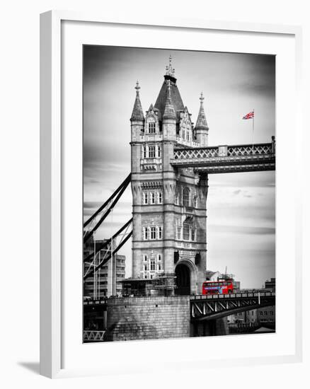 Tower Bridge with Red Bus in London - City of London - UK - England - United Kingdom - Europe-Philippe Hugonnard-Framed Photographic Print