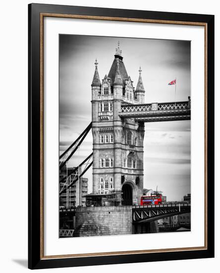 Tower Bridge with Red Bus in London - City of London - UK - England - United Kingdom - Europe-Philippe Hugonnard-Framed Photographic Print