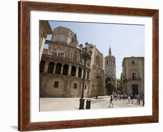 Tower, El Miguelet, Plaza De La Virgen, Valencia, Mediterranean, Costa Del Azahar, Spain, Europe-Martin Child-Framed Photographic Print