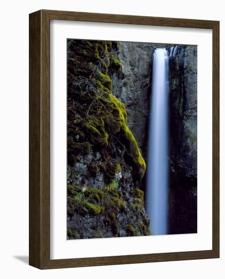 Tower Falls and Mossy Canyon Wall, Yellowstone National Park, Wyoming, Usa-Scott T. Smith-Framed Photographic Print