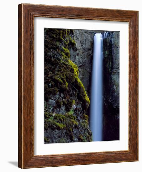 Tower Falls and Mossy Canyon Wall, Yellowstone National Park, Wyoming, Usa-Scott T. Smith-Framed Photographic Print