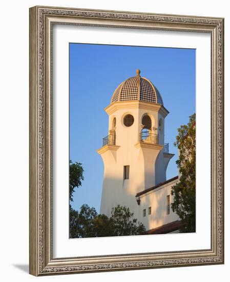 Tower in Paseo Nuevo Shopping Mall, Santa Barbara, California, United States of America-Richard Cummins-Framed Photographic Print