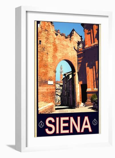 Tower in Siena Italy 1-Anna Siena-Framed Giclee Print