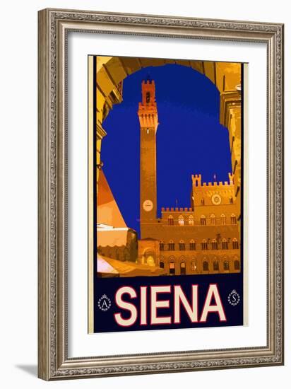 Tower in Siena Italy 2-Anna Siena-Framed Giclee Print