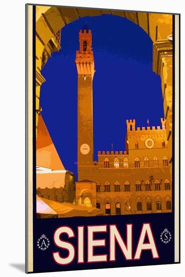 Tower in Siena Italy 2-Anna Siena-Mounted Giclee Print