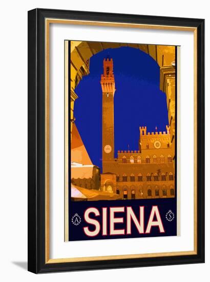 Tower in Siena Italy 2-Anna Siena-Framed Giclee Print